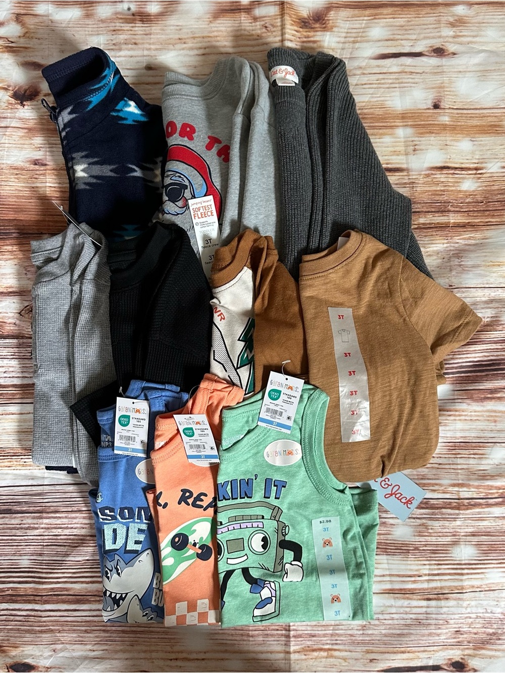 Toddler Boy Size 3T Tank Tee Long Sleeve  Sweatshirt 10 Piece Tops Bundle NWT